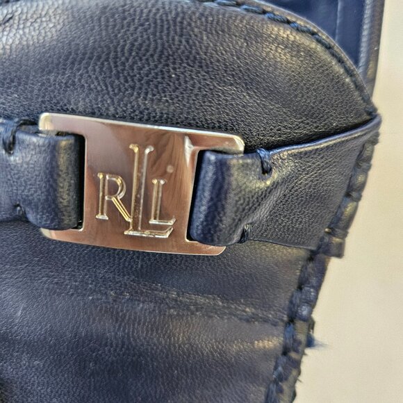 Lauren Ralph Lauren Careigh Navy Blue Driving Loafers Size 8B - Picture 3 of 4